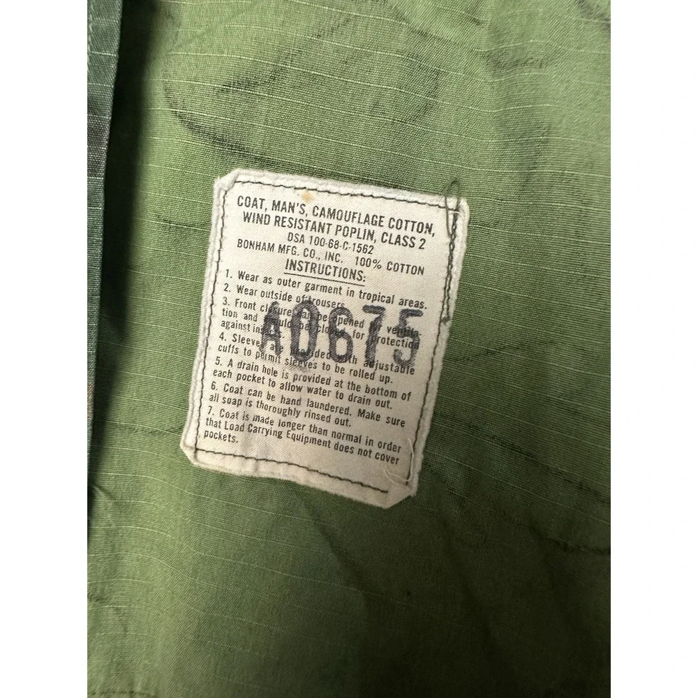 Vietnam US ARMY USMC Jungle Jacket Coat Lowland ERDL Medium Short Camouflage EUC